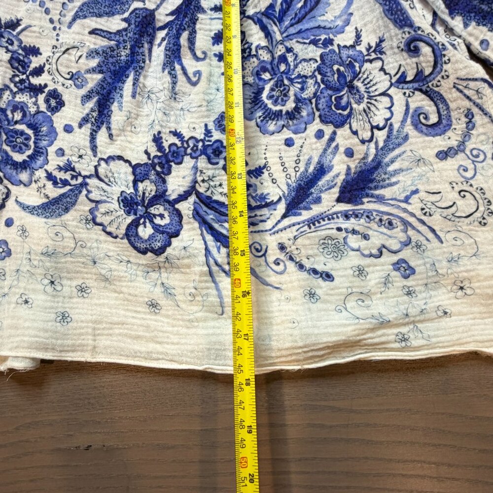 Bailey 44 Women Top XS Farmers Market Vintage Blue Floral Off shoulder - Picture 4 of 8